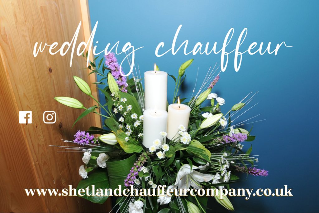 Shetland wedding limousine and chauffeur